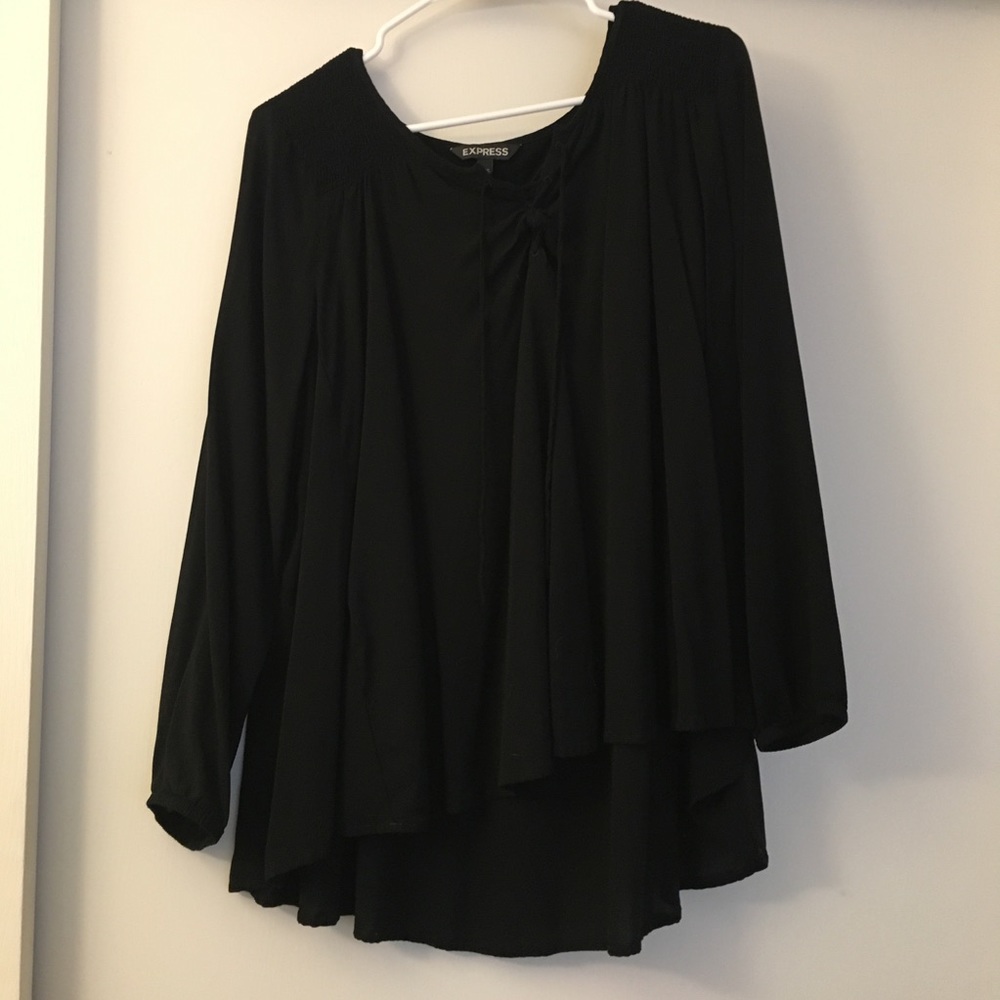 Express Black Peasant Top